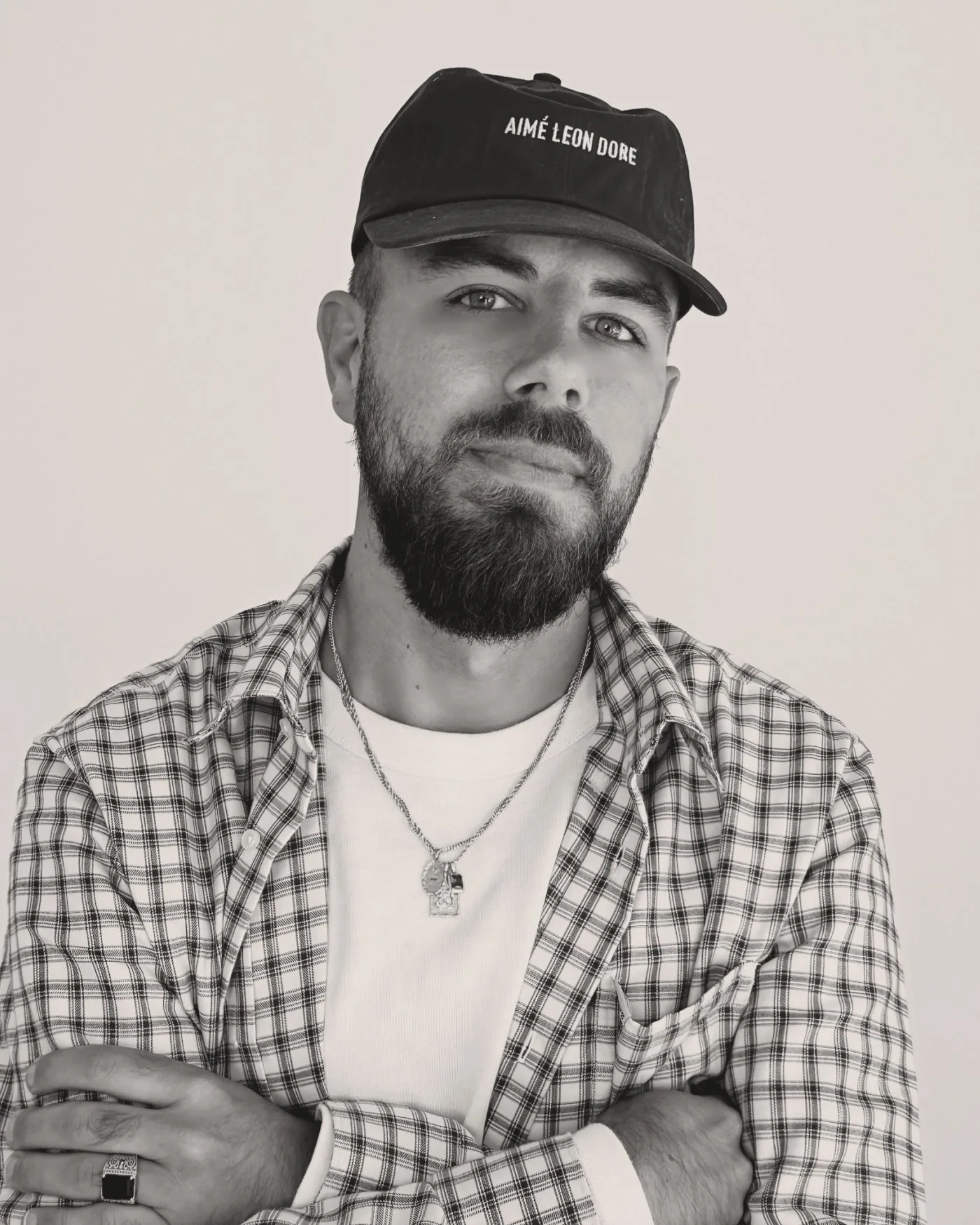 Black and white portrait of Quinn Frehner